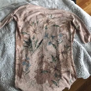 Floral short sleeve cardigan